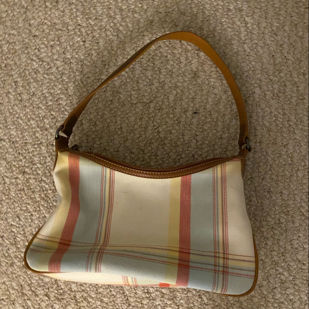 Striped 2000s canvas leather purse